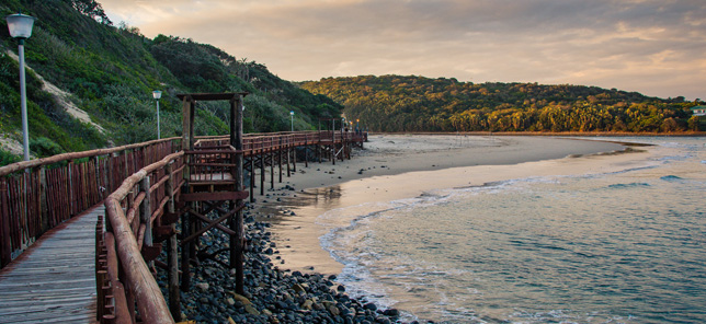 A view of East London's beach, which can be visited when you book your hotel or other accommodation with Flight Centre.