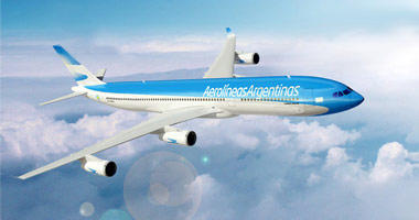 Aerolineas Argentinas in the sky