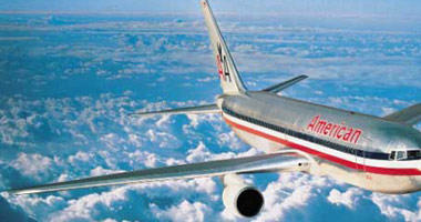 American Airlines in the sky