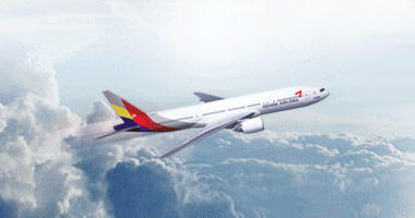 Asiana Airlines in the sky