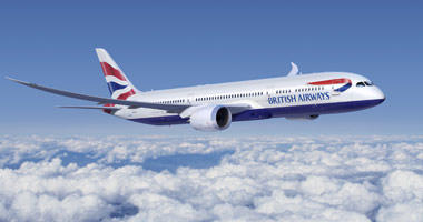 British Airways in the sky