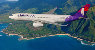 Flying over the Hawaiian islands