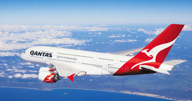 Qantas in the sky
