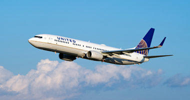United Airlines in the sky