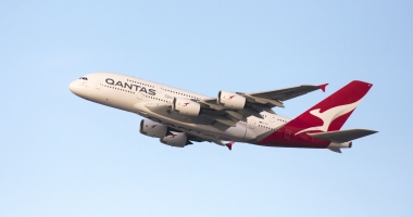 Qantas in the sky
