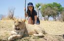 Patting a Lion, Zimbabwe |by Flight Centre's Aliescha Rattanas