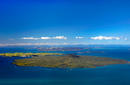 Aerial view of Rangitoto and Motatapu Islands | © Auckland Tourism, Events and Economic Development Ltd.