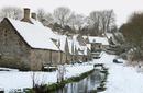 A village covered in snow