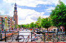 Bicycles Parked on a Bridge, Amsterdam, The Netherlands