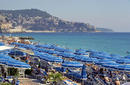 Umbrellas line the French Riviera, Nice | by Flight Centre's Tiffany Apatu