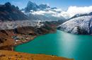Dudh Pokhari Lake overlooking Arakam Tse and Cholatse Peak, Gokyo