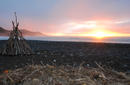 Sunset against the coastline
