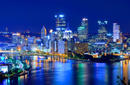 The lights of the city at night