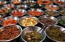Bowls of Kimchi, Traditional Korean Food Market, Seoul